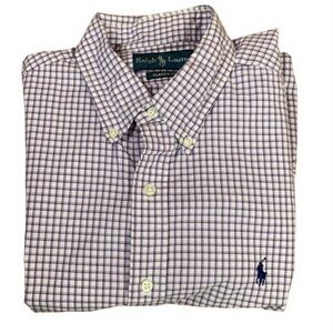 Ralph Lauren Classic Fit purple check / plaid button down shirt 16 1/2 34/35